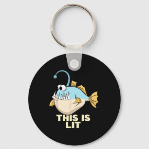 Porte-clés Ceci est un pêcheur de poisson monstre Lit Angler