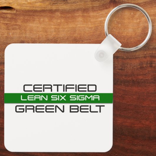 Porte-clés Ceinture verte certifiée Lean Six Sigma (Verso)