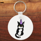 Porte-clés Célébration de chat noir et blanc (Recto)