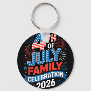 Porte-clés célébration de famille du 4 juillet 2026 patriotiq