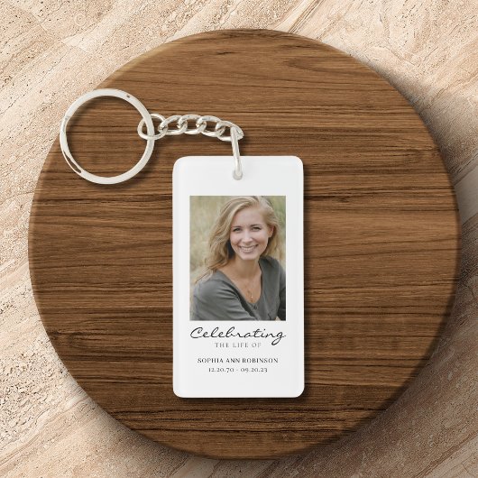 Porte-clés Célébration de la vie Photo Memorial Keepsaké