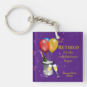 Porte-clés Célébration de retraite élégante violet (Devant)