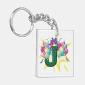 Porte-clés Celebration Monogram Letter J with Balloons (Devant gauche)