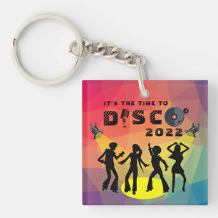 Porte-clés Célébration multicolore rétro de la piste de danse