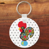 Porte-clés Célèbre coq de Barcelos Nr 06 - Pois (Recto)