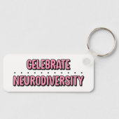 Porte-clés Célébrer la neurodiversité Typographie rose (Recto)