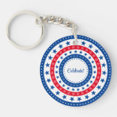 Porte-clés Célébrez les étoiles rouge, blanc et bleu (Devant)