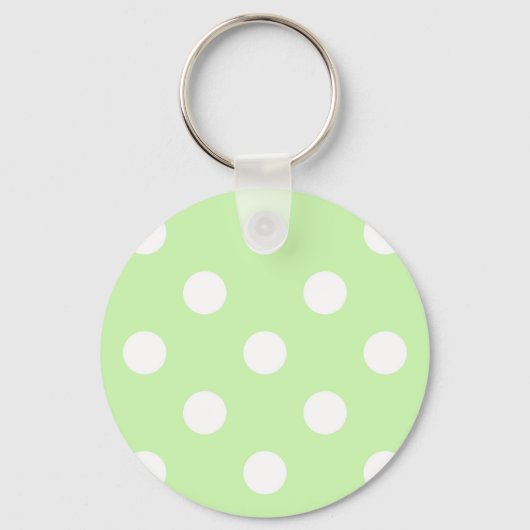 Porte-clés Céleri Vert Blanc Grand Motif Polka (Recto)