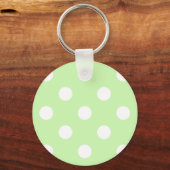 Porte-clés Céleri Vert Blanc Grand Motif Polka (Recto)