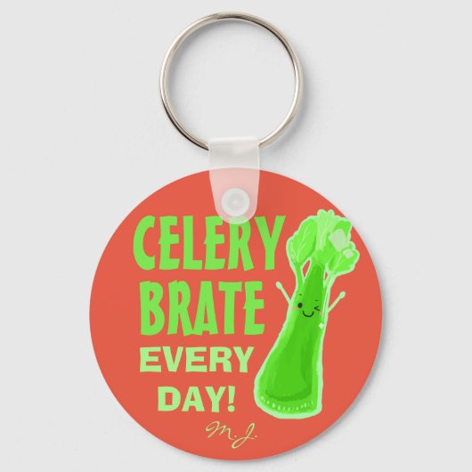 Porte-clés Celerybrate tous les jours - Célery Pun (Recto)