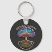 Porte-clés Celestial Harmony Tree - Cosmic Meditation Mandala (Recto)