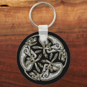 Porte-clés Celtic dogs traditionnel ornament gold and silver (Recto)