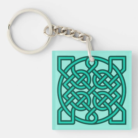 Porte-clés Céltic Sailor's Knot, Turquoise, Aqua et Turquoise (Devant)