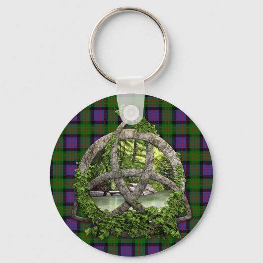 Porte-clés Céltic Trinity Knot Et Clan MacDonald Tartan (Recto)