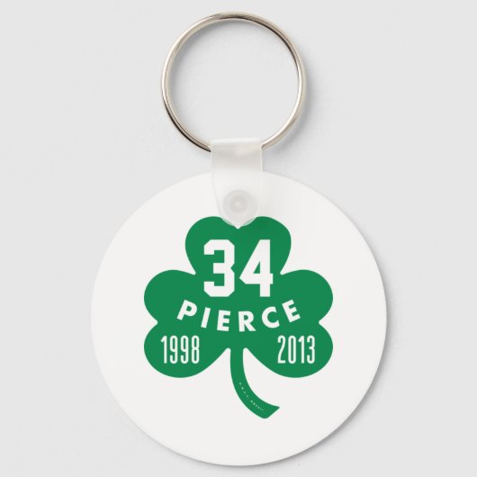 Porte-clés Celtics - Pierce 34 Retraité Numéro Clover (Vert) (Recto)