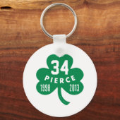 Porte-clés Celtics - Pierce 34 Retraité Numéro Clover (Vert) (Recto)