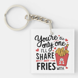 Porte-clés Celui que je partagerai Mes Fries avec des Valenti
