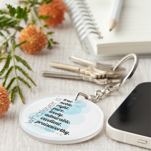 Porte-clés Celui qui soit vrai, noble, droit, 4:8 de (Devant Droit)