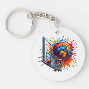 Porte-clés Cerceau de basketball Tie Dye couleur coloré 