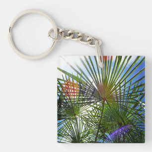 Porte-clés Cercle à clé de palmier paradisiaque tropical