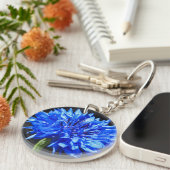 Porte-clés Cercle à double face de Cornflower bleu (Devant droit)