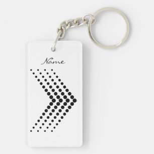 Porte-clés Cercle Abstrait à demi-tonalité pulsé Zigzag Chevr