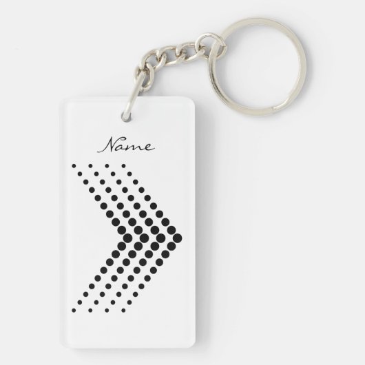 Porte-clés Cercle Abstrait à demi-tonalité pulsé Zigzag Chevr (Dos)