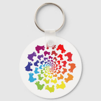 Porte-clés cercle arc-en-ciel