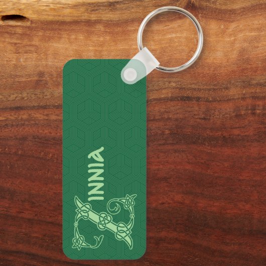 Porte-clés Cercle Celtique rectangulaire Capital Décoratif Z (Verso)