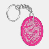 Porte-clés Cercle chinois rose traditionnel de dragon (Devant gauche)