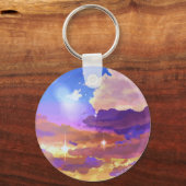 Porte-clés cercle ciel de coucher de soleil vibran (Verso)