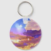Porte-clés cercle ciel de coucher de soleil vibran (Verso)