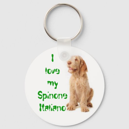 Porte-clés Cercle clé - "J'aime mon Spinone Italiano". (Recto)