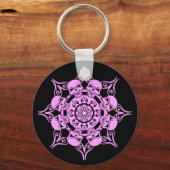 Porte-clés Cercle crâne rose (Recto)