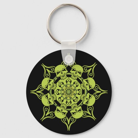 Porte-clés Cercle crâne vert (Recto)