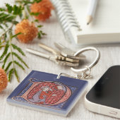 Porte-clés Cercle de clé D initiale éclairée (Devant Droit)