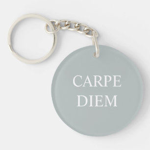 Porte-clés Cercle de clé de citation latine Carpe Diem - Gri