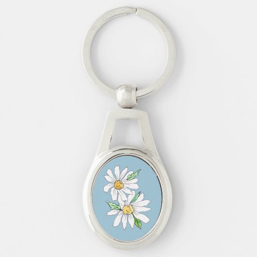 Porte-clés Cercle de clé de la marguerite (Devant)
