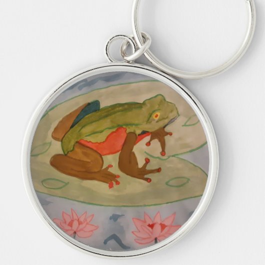 Porte-clés Cercle de clé de l'étang de grenouille d'été (Devant)