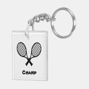 Porte-clés Cercle de clé de tennis acrylique