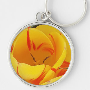 Porte-clés Cercle de clé des tulipes jaunes printanières