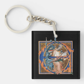 Porte-clés Cercle de clé E initiale éclairée