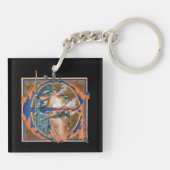 Porte-clés Cercle de clé E initiale éclairée (Dos)