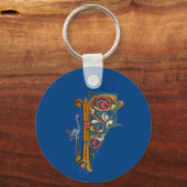 Porte-clés Cercle de clé F initiale éclairée (Recto)