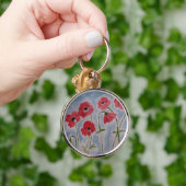 Porte-clés Cercle de clé Premium Wild Red Poppies (Main)