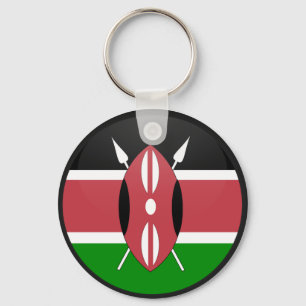 Porte-clés Cercle de drapeau de qualité du Kenya