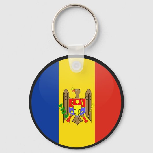 Porte-clés Cercle de drapeau de qualité Moldavie (Recto)
