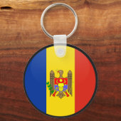 Porte-clés Cercle de drapeau de qualité Moldavie (Recto)