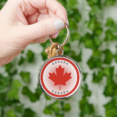 Porte-clés Cercle de feuille d'érable du Canada (Main)