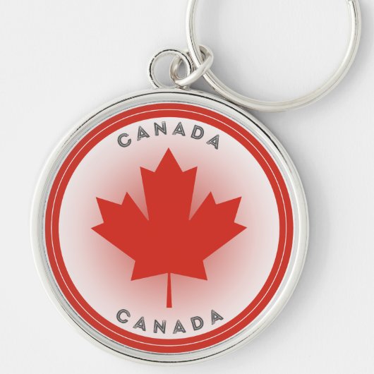 Porte-clés Cercle de feuille d'érable du Canada (Devant)